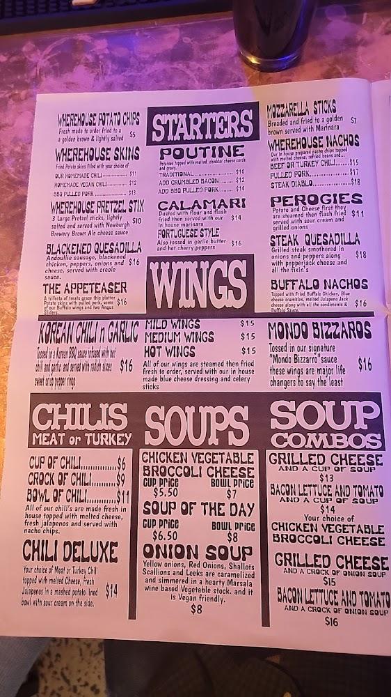The Wherehouse Menu image 4